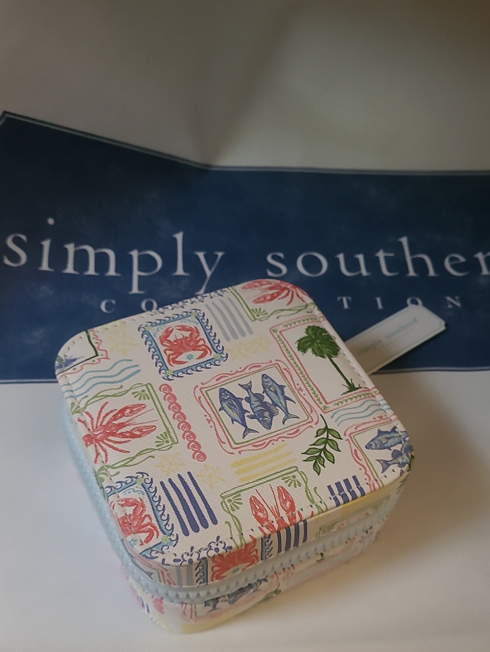 Simply Southern Pastel Nautical Print Jewelry Travel Case